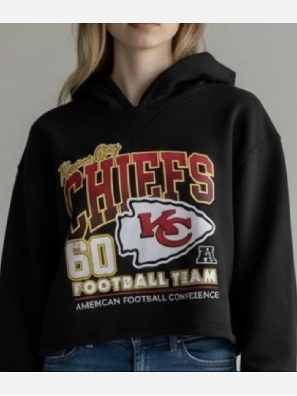 NWT Kansas City Chiefs Women’s Crop Hoodie Sz Large